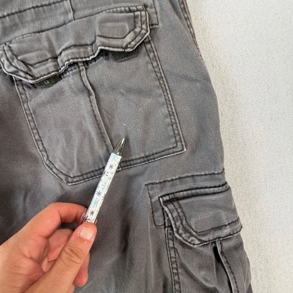 Unionbay Men Grey Cotton Stretch Multi Pocket Cargo Shorts Size 32 Workwear Y2K